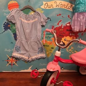 Girls' Striped Romper